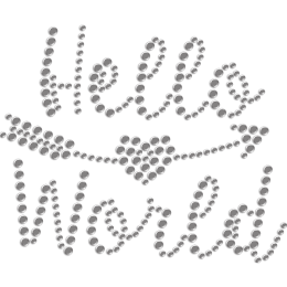 Hello World & Love Rhinestone Heat Press Design for Mask